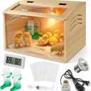 15.74 x 11.81 x 11.81 Chick Brooder Box with Heating Lamp, Poultry Brooder with Heaters, Wooden Brooder Box for Baby Chicks, Ducks, Quail and Birds