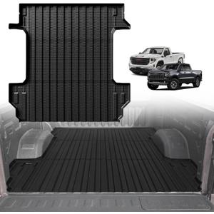 TripleAliners Truck Bed Mat Compatible with 2019-2024 2025 Chevy Silverado/GMC Sierra 1500 Accessories 5'8'' Vehicle Bed Perfectly Flush All Weather Protection TPE Heavy Duty Pickup Cargo Mat