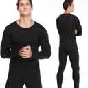 JZCreater Thermal Shirts for Men,Fleece Lined Long Sleeve Base Layer,Moisture Wicking Winter Shirt for Skiing, Hiking,Hunting (Black, M)