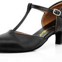 Women's Latin Ballroom Dancing Heels Wedding Pumps T-Strap Character Shoes
