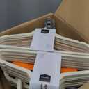 Amazon Basics Slim Velvet Non-Slip Space Saving Suit Clothes Hangers for Closet Organization, Ivory/Beige, 100-Pack