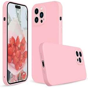 Compatible with iPhone 15 Pro Max Case, Liquid Silicone Upgraded Camera Protection Case with Screen Protector, Matte Pink