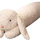 Hofun4U Rabbit Plush Pillow, Rabbit Stuffed Animal, Rabbit Plush Long Body Pillow Gift for Kids Adults (White,47 inch)