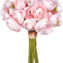 Ranunculus Artificial Flower, 18 Pcs Faux Silk Mini Ranunculus Flowers for DIY Bouquet, Bulk Fake Wedding Filler Flowers for Centerpieces Arrangements Bridal Shower Decorations (Pink)