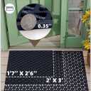 Color&Geometry Door Mat Outside Entrance with Drainage, Rubber Heavy Duty Dirt Trapper Waterproof Outdoor Welcome Mat, Outdoor Mats All Weather for Front Back Door Patio Entryway Entry, 32"X48" Blue