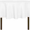 sancua Round Tablecloth - 80 Inch - Water Resistant Spill Proof Washable Polyester Table Cloth Decorative Fabric Table Cover for Dining Tables, Buffet Parties and Camping, White