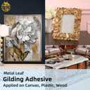 Gilding Adhesive, 100ml Epoxy Resin Gold Leaf Adhesive for Professional Craft Use, Water Based Varnish for Protect The Surface of Gold Foil from Oxidating (Brush + Gloves as Gifts)