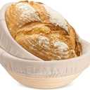 TeamFar Bread Proofing Basket Set of 2, Sourdough Bread Baking Supplies, 9 Inch Round Proofing Baskets for Sourdough Bread Baking, Proofing Bowls with Liner for Dough Fermentation