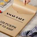 SMARTAKE 120Pcs Parchment Paper Sheets, 17x26 Inch Pre-Cut Baking Paper, Non-Stick, Natural Wood Pulp, for Air Fryer Steaming Grilling Rack Oven (Unbleached)