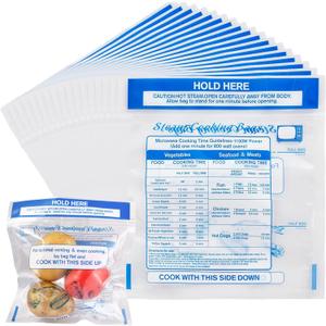 Gezan Zipper seafood boil bags Microwave Steamer Bag Food Storage Ziploc Freezer Bags Cooking Bag for Vegetables,Potatoes and Meat(20)