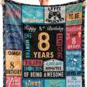 8 Year Old Boy Gift, Best Birthday Gifts for 8 Year Old Boy, Boys Age 8 Gifts Ideas, 8 Yr Old Gifts for Boys, 8th Birthday Decorations Blanket 60"X 50", Soft Warm Cozy Throw for Bed Sleep