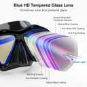 Snorkeling Gear for Adults, Snorkel Mask With Mirrored Tempered Glass Lens 180 Wide View Anti-Fog Scuba Diving Mask, Professional Snorkel Set for Swimming Diving, Gifts for Women Mom Men Dad