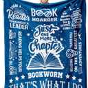 Gifts for Book Lovers Men - Reading Blanket for Book Lovers - Gifts for Readers Men - Librarian/Books Nerd/Bookworm/Bookish/Books Club Gift for Man Throw Blanket 60 x 50 inch