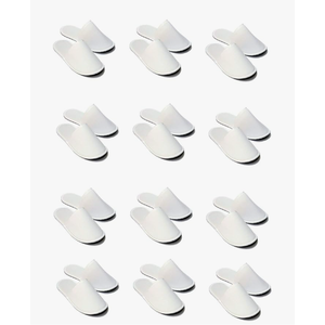 CHOCHILI 12 Pairs Fabric Packed Disposable Hotel Slippers for Airbnb Spa Salon Party Wedding Guests - Fits up to Adult US Men Size 10 & Women Size 11, White