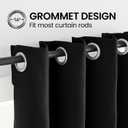 Extra Long Blackout Curtains, Custom Made, Grommet High Ceiling Window Drapes, 2 Story Curtains for Living Room and Loft Room(1 Panel, Black, 52"x144")
