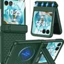 Magnetic for Motorola Razr Ultra 2025 Case [Fit for Magsafe] [Hinge ProtectionKickstand] [Built-in Screen Protector] [15FT Drop Protection]Shockproof Slim Phone Case for Moto Razr Ultra 2025 (Green)