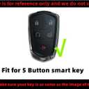 REPROTECTING TPU Key Fob Cover Compatible with (5 Buttons) 2014-2019 Cadillac ATS CT6 CTS Escalade Escalade ESV SRX XT5 XTS (Black/Grey)