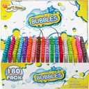 180 Piece Bubble Wands, 18 Colors Mini Neon Bubble Toy Bulk with Box for Halloween, Easter Basket Stuffers, Assortment Bubble Party Favors for Outdoor Indoor Activity Use, Child Kid Classroom Reward