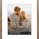 Americanflat Vintage Frames - 16x20 Picture Frame with Beaded Accents and Polished Plexiglass - Use as 11x14 Frame or Display 16x20 Photos Without Mat - Heirloom Collection - Wall Display - Gold
