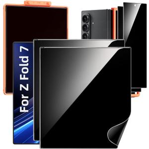 Hoerrye for Samsung Galaxy Z Fold 7 30 Privacy Screen Protector - [with Auto Align Frame Accessories] [2 Pack Inside Flexible TPU Film + 2 Pack Front Tempered Glass] No Creases,No Bubbles