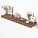 Dreamland 55" Floating Shelves for Wall, 12" Deep Thicker Walnut Floating Shelves, Wall-Mounted Shelves for Bedroom, Living Room, Kitchen, Bathroom - Set of 1