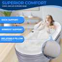 SereneLife Spa Bathtub with Bubble Massage Mat Inflatable Bathtub with Pillow, Cup Holder, Remote Control for LED Lighting, Backrest and Armrests, Supporting Up To 190 lbs. 66" x 30" x 26"