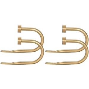 Premium Curtain Holdback, Quality Metal Decorative Curtain Holdbacks with Zinc Alloy Cap Finials,Rust-Proof, Set of 2 Window Curtain Holdbacks,Warm Gold