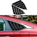 Rear Side Window Louvers Compatible for Honda Accord 2022 2021 2020 2019 2018 Accesories Sport Style Air Vent Cover (Bright Black)