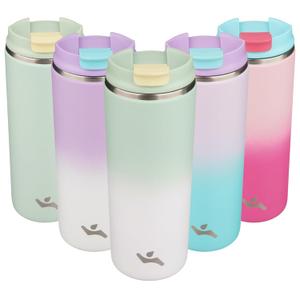 Tumbler with Lid, 16 oz Travel Coffee Mug Double Wall Vacuum Stainless Steel Thermal Metal Cup Insulated Water Bottle,GreenWhite