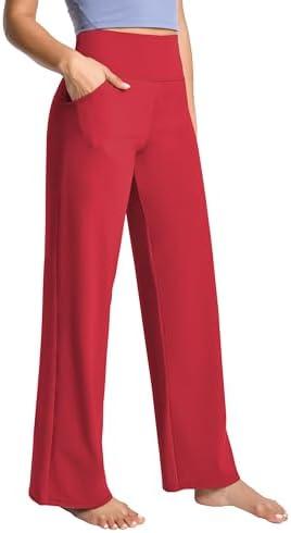 BUBBLELIME Women's High Waist Wide Legs Yoga Pants Loose Comfy Lounge Sweatpants with Pockets L