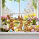 2 x Easter Bunny Decorations, 3 PCS Resin Gold Bunny Figurines Vintage Rabbit for Easter Decor Small Decorative Rabbit Statues for Home Decor, Spring Tabletop Centerpiece(Rose Gold 3pcs)