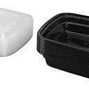 VINGVO Disposable Food Containers, Disposable Meal Prep Containers Healthy Food Take Out Boxes with Lids for Party Sandwiches 15 pcs