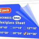 Plexiglass Sheets (6mm Thick (1/4"), 24" x 36" (2 Pack))
