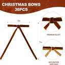 3 x 36 Pcs Velvet Bows for Christmas Tree - 5 x 7 in Velvet Ornaments for Christmas Tree Bows, Wreath, Garland, Stocking, Gift - Vintage Christmas Decor Decoration (Brown)