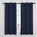 NICETOWN Light Blocking Thermal Insulated Solid Grommet Top Blackout Curtains/Drapes/Panels for Kid's Room (Navy, 1 Pair, 42 x 63 Inch)