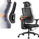 Newtral Ergonomic Home Office Chair, High Back Desk Chair with Unique Adaptive Lumbar Support, Adjustable Headrest, Seat Depth Adjustment, 96-126 Tilt Function, Adjustable Armrest Recliner (Black)