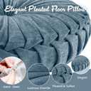 Intelligent Design Loretta Floor Pillow, Large Cushions Sitting for Adults, Floor Pillow for Meditation or Yoga, Lustrous Chenille Button Tufted, Pleated Design for Bench/Chair, 22"x22"x6", Aqua, Dia 22" x 6"H