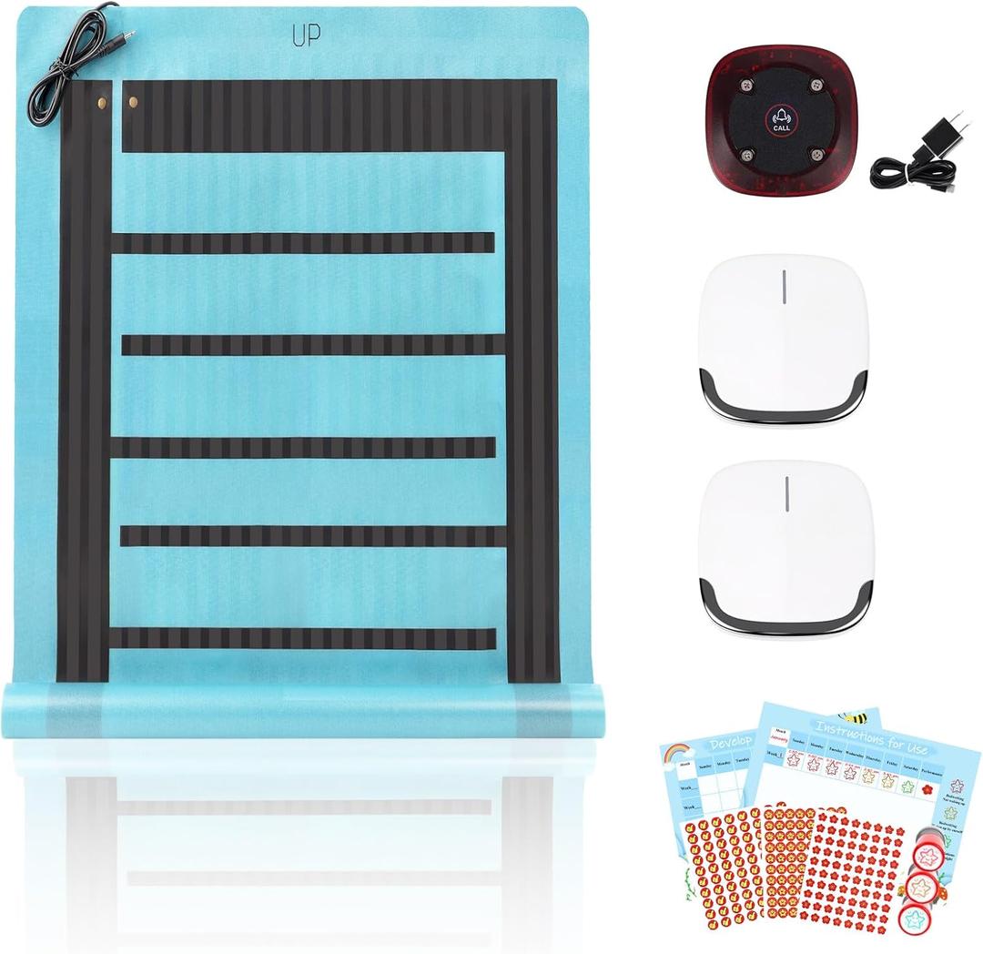 Alarma de humectacin de cama para nios, mejora la enuresis en los nios, hace que los nios estn seguros, no hay necesidad de usar, material cmodo para acostarse directamente, dos dispositivos de