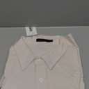 ZEROYAA Men's Fitted Cotton Linen Casual Short Sleeve Button Up Shirts Lightweight Beach Tops with Pocket, L