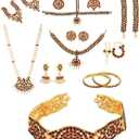 Bharatnatyam jewelry set for Girls, Professional Dance jewelry set, set of 10 Ornaments