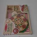 Melissa & Doug Wooden Pizza Party Play Set, 36 Self-Stick Toppings, Pizza Toy Kitchen Set & Play Kitchen Accessories, Preschool Toys for Boys & Girls 3+