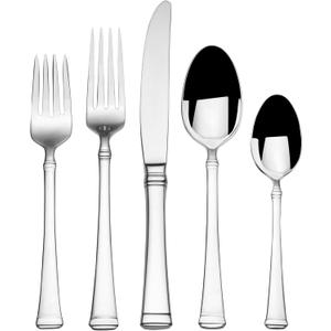 Mikasa Harmony 65-Piece 18/10 Stainless Steel Flatware Set, Service for 12, Polished Silverware with Serving Utensils, Dishwasher Safe