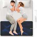 Grounding Mat for Bed - Grounding Pad for Sleeping, Anti-Slip PU Leather, Grounding Mattress Pad with Grounding Cord (Queen, Black)