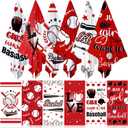 Moukeren 6 Pack Large Baseball Beach Towels 60x28 Inch Microfiber Quick Dry Towel for Baseball Fans & Players Just a Girl Who Loves Design Soft Absorbent for Beach Swimming Bath Sport Party Favors