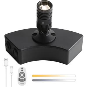 Zoomable Spot Lights Indoor, Wireless 3300mAh Rechargeable Spotlight, Uplights Indoor with Remote Dimmable, 3CCT & Timer, Uplighting for Accent Lighting, Plant, Tree, Artwork,Pictures (1 Pack)