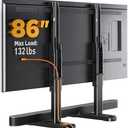 Perlegear Universal TV Stand Legs for Most 37–86 Inch TVs up to 132 lbs, Height Adjustable TV Legs Replacement Suitable for Soundbar, Table Top Stand Base Max VESA 800 x 500mm, PGTVS20