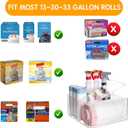 SEANADO Trash Bag Dispenser Roll Holder, Wall Mount Acrylic Kitchen Organizer Storage Box Holder for Garbage Bag Grocery Bag Plastic Bag Roll Container (Standard/2 in 1)