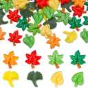 64 Pcs Mini Fall Leaves Vase Filler Miniature Fall Decorations Thanksgiving Tiny Maple Kit Table Scatter Flatback Charms Resin Autumn Maple for DIY Craft Filler Embellishment Decoration Accessories