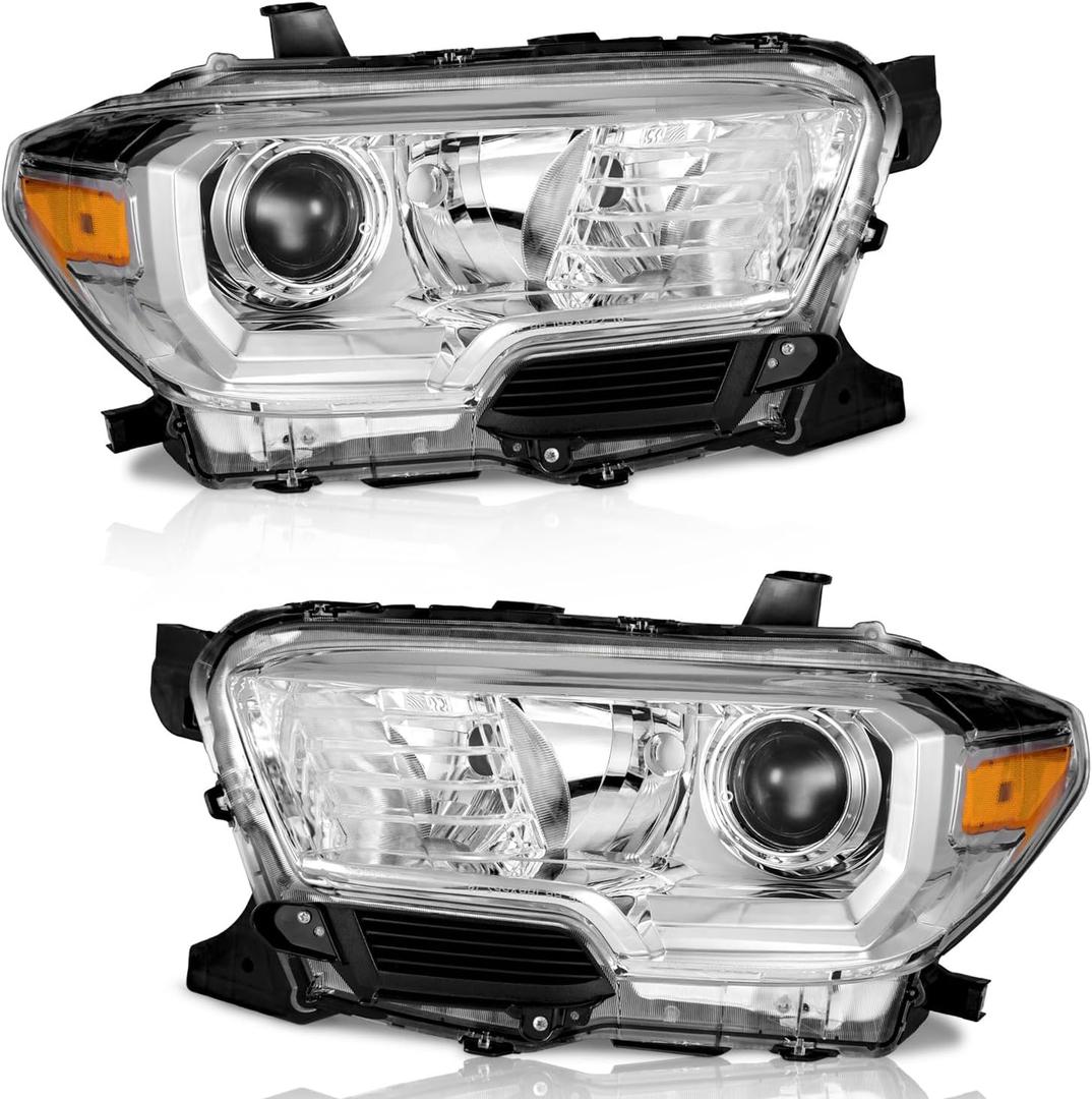 WEELMOTO Headlights for 2016-2023 Toyota Tacoma Models (Does NOT Fit Models with Factory DRL; Factory Halogen Models ONLY), for 16 17 18 19 20 21 22 23 Tacoma Replacement Headlamp