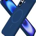 oakxco for iPhone 16 Case Silicone Mag Safe, Magnetic Slim Thin Phone Case Compatible with Magsafe Wireless Charging, Cute Girly Aesthetic Soft Rubber Gel Safecase for Women Girls, Navy Blue